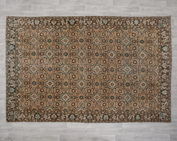 Multicolor Turkish Oushak Rug 6'7" x 9'2" Hand-Knotted | No. VR91410