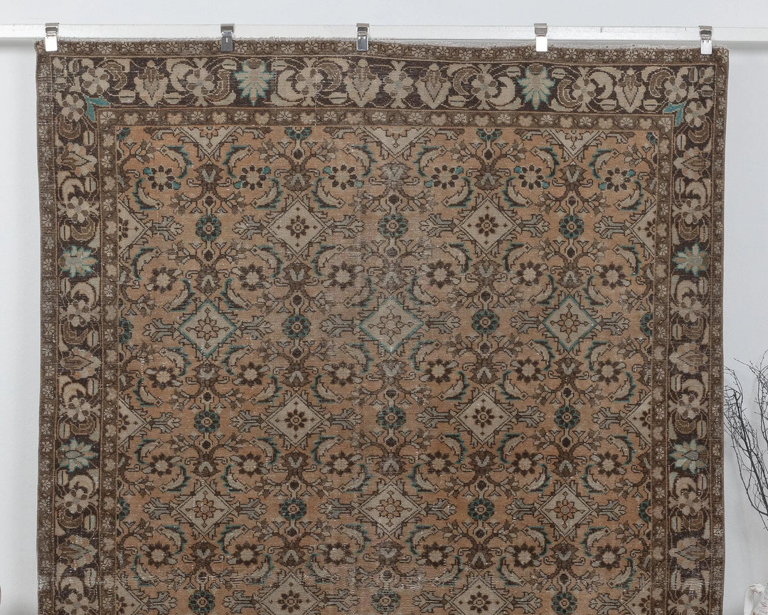 Multicolor Turkish Oushak Rug 6'7" x 9'2" Hand-Knotted | No. VR91410
