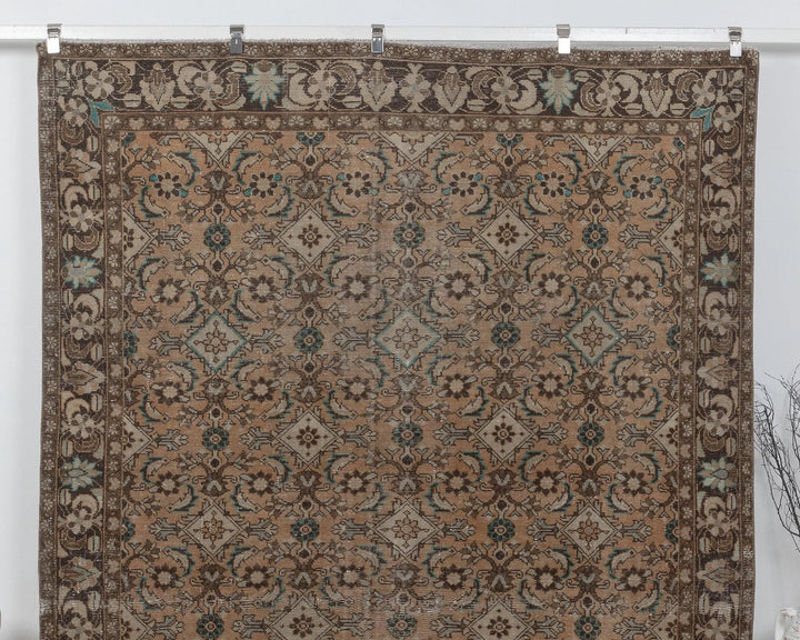 Multicolor Turkish Oushak Rug 6'7" x 9'2" Hand-Knotted | No. VR91410