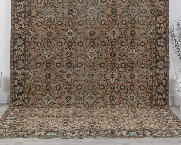 Multicolor Turkish Oushak Rug 6'7" x 9'2" Hand-Knotted | No. VR91410