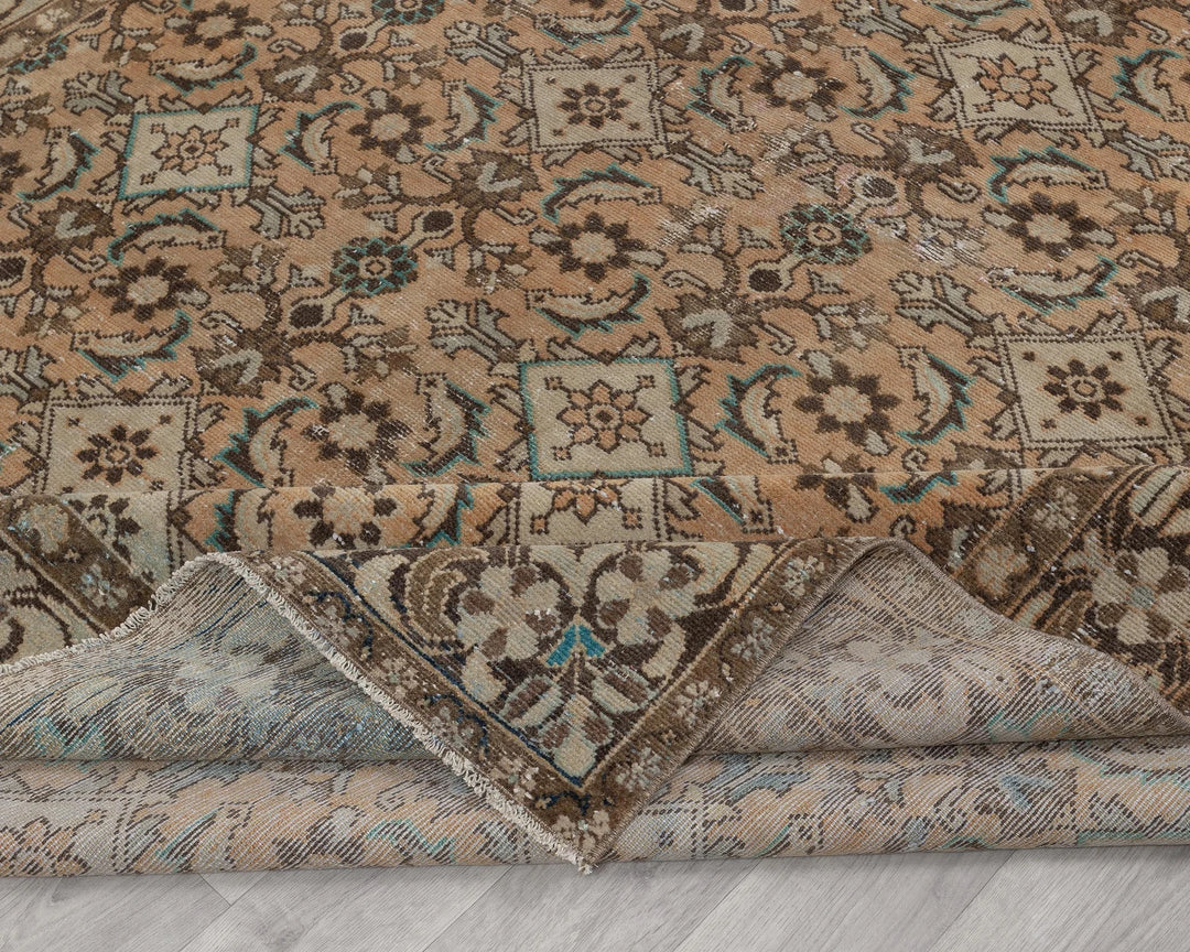 Multicolor Turkish Oushak Rug 6'7" x 9'2" Hand-Knotted | No. VR91410
