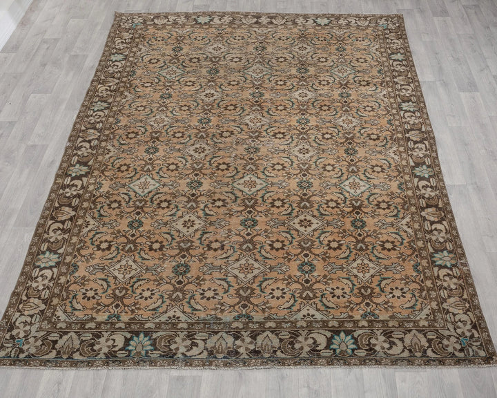 Multicolor Turkish Oushak Rug 6'7" x 9'2" Hand-Knotted | No. VR91410