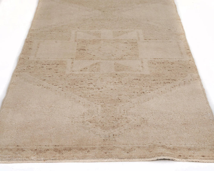 Beige Turkish Oushak Rug 2'7" x 12'7" Hand-Knotted | No. VR91456