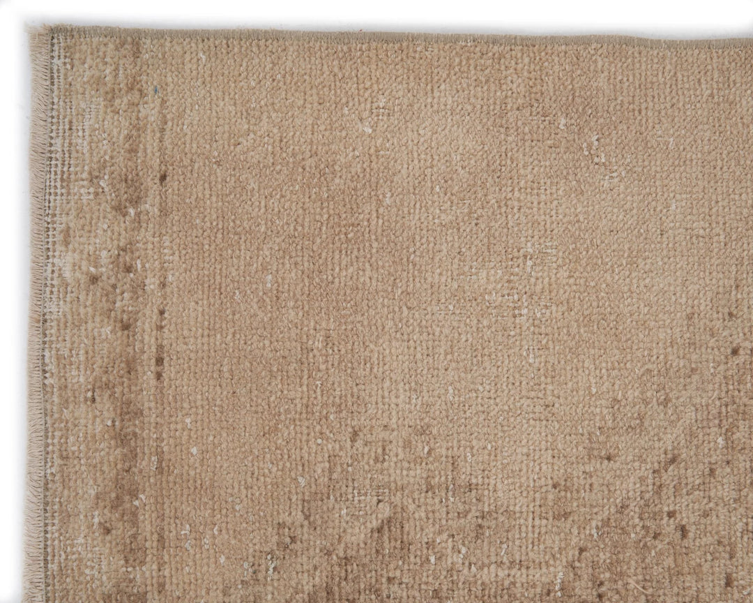 Beige Turkish Oushak Rug 2'7" x 12'7" Hand-Knotted | No. VR91456