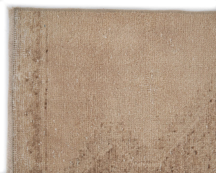 Beige Turkish Oushak Rug 2'7" x 12'7" Hand-Knotted | No. VR91456