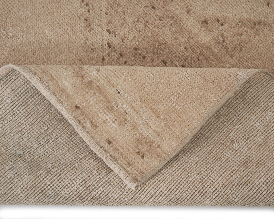 Beige Turkish Oushak Rug 2'7" x 12'7" Hand-Knotted | No. VR91456