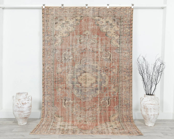 Multicolor Turkish Oushak Rug 5'5" x 8'8" Hand-Knotted | No. VR91476