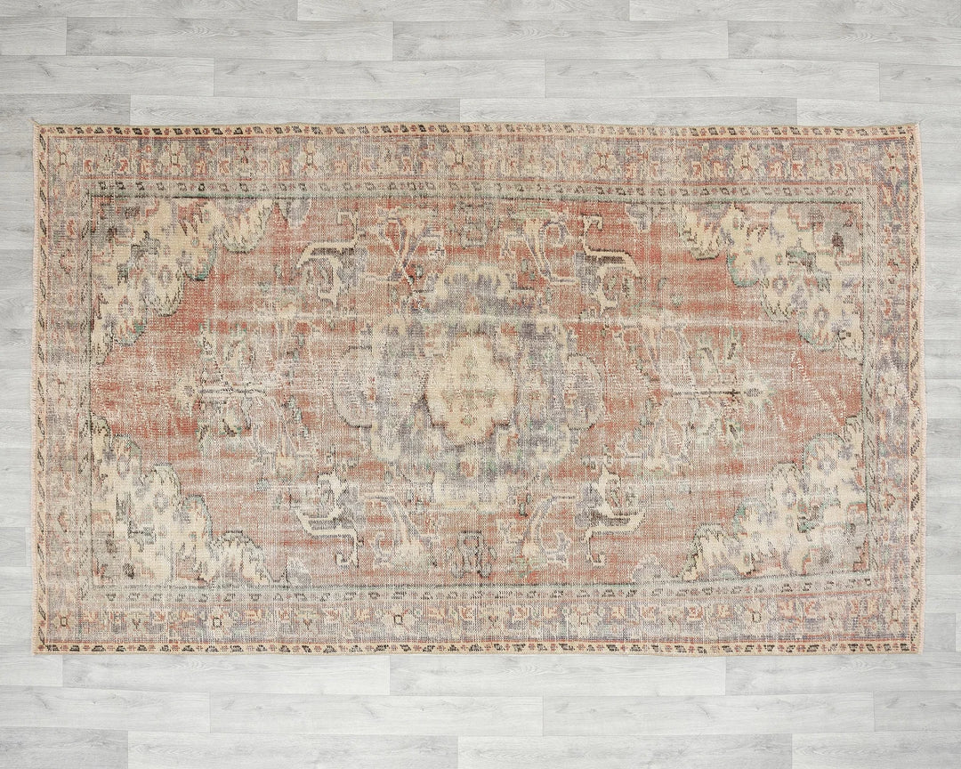Multicolor Turkish Oushak Rug 5'5" x 8'8" Hand-Knotted | No. VR91476