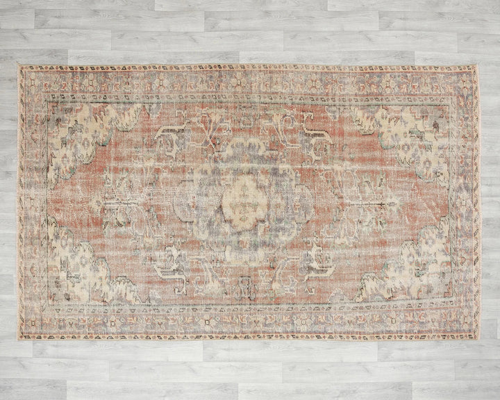 Multicolor Turkish Oushak Rug 5'5" x 8'8" Hand-Knotted | No. VR91476