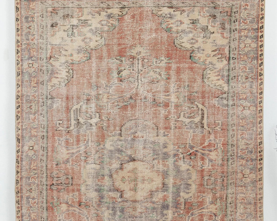 Multicolor Turkish Oushak Rug 5'5" x 8'8" Hand-Knotted | No. VR91476