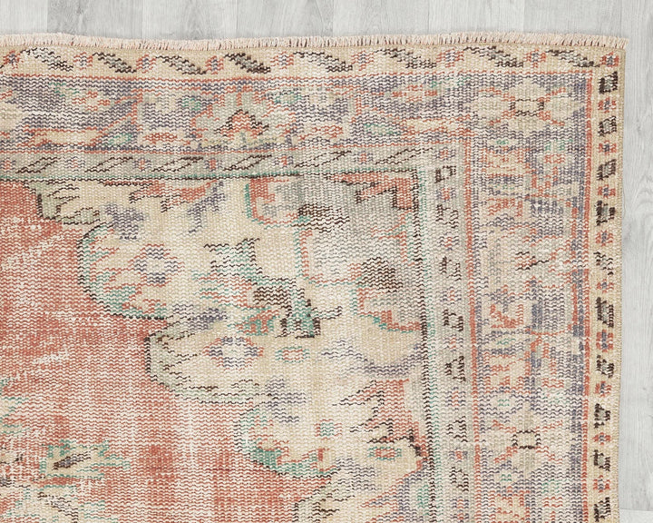 Multicolor Turkish Oushak Rug 5'5" x 8'8" Hand-Knotted | No. VR91476