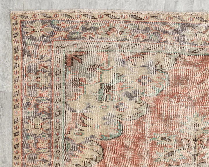 Multicolor Turkish Oushak Rug 5'5" x 8'8" Hand-Knotted | No. VR91476