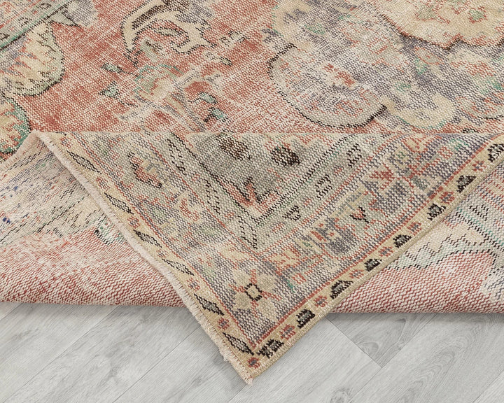 Multicolor Turkish Oushak Rug 5'5" x 8'8" Hand-Knotted | No. VR91476