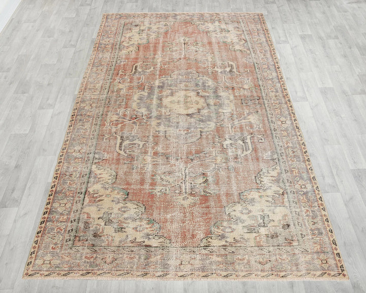 Multicolor Turkish Oushak Rug 5'5" x 8'8" Hand-Knotted | No. VR91476