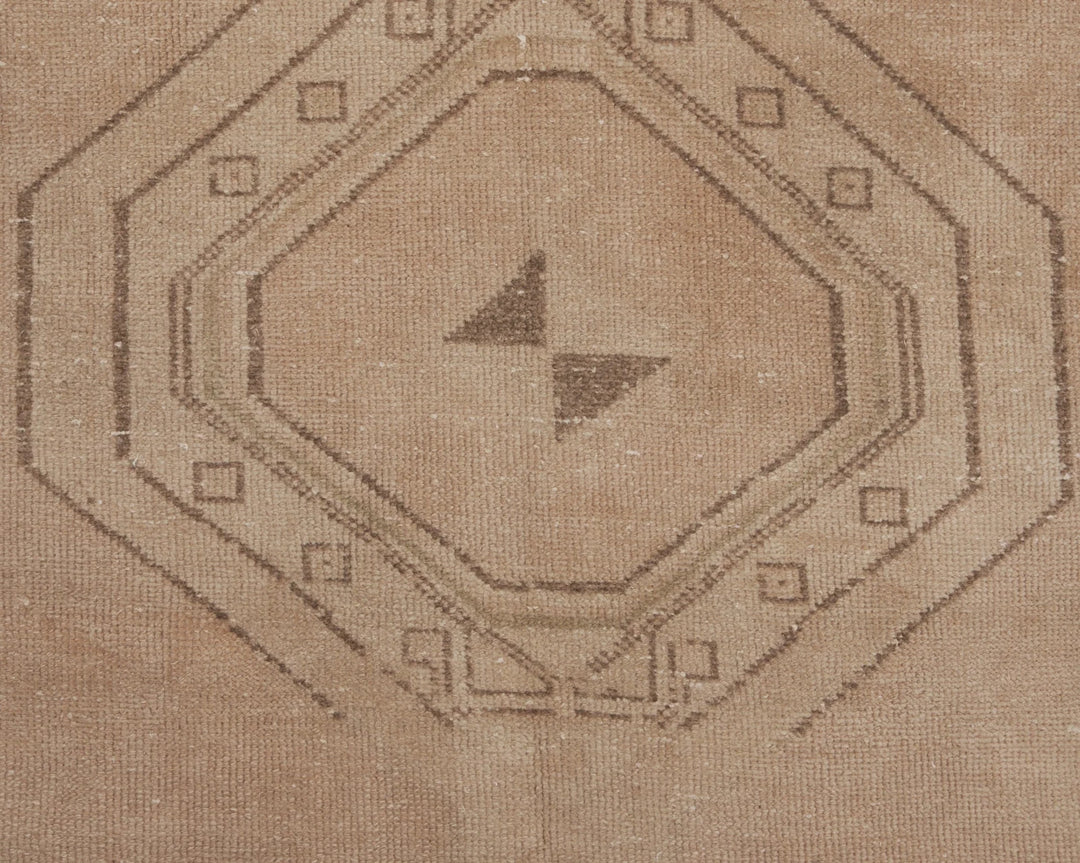 Beige Turkish Oushak Rug 2'11" x 11'2" Hand-Knotted | No. VR91588