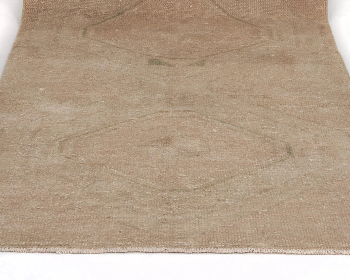 Beige Turkish Oushak Rug 2'11" x 11'2" Hand-Knotted | No. VR91588