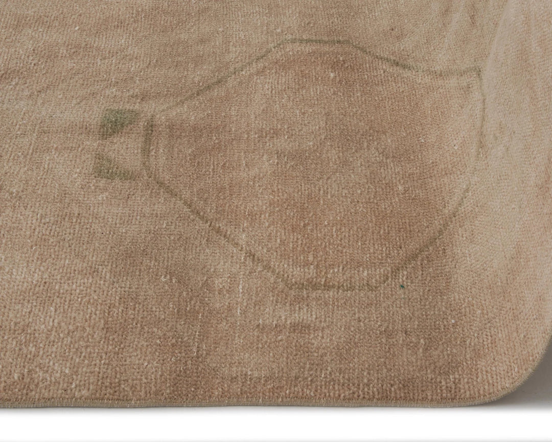 Beige Turkish Oushak Rug 2'11" x 11'2" Hand-Knotted | No. VR91588
