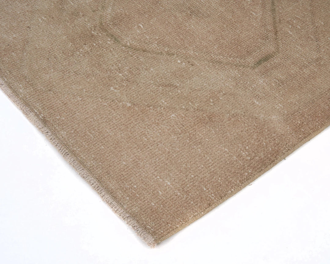 Beige Turkish Oushak Rug 2'11" x 11'2" Hand-Knotted | No. VR91588