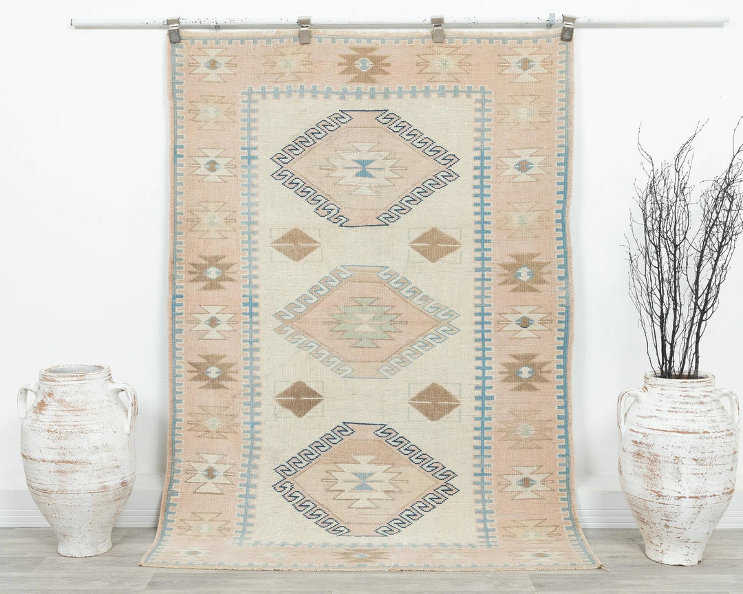 Multicolor Turkish Oushak Rug 4' x 6' 1" Hand-Knotted | No. VR91706