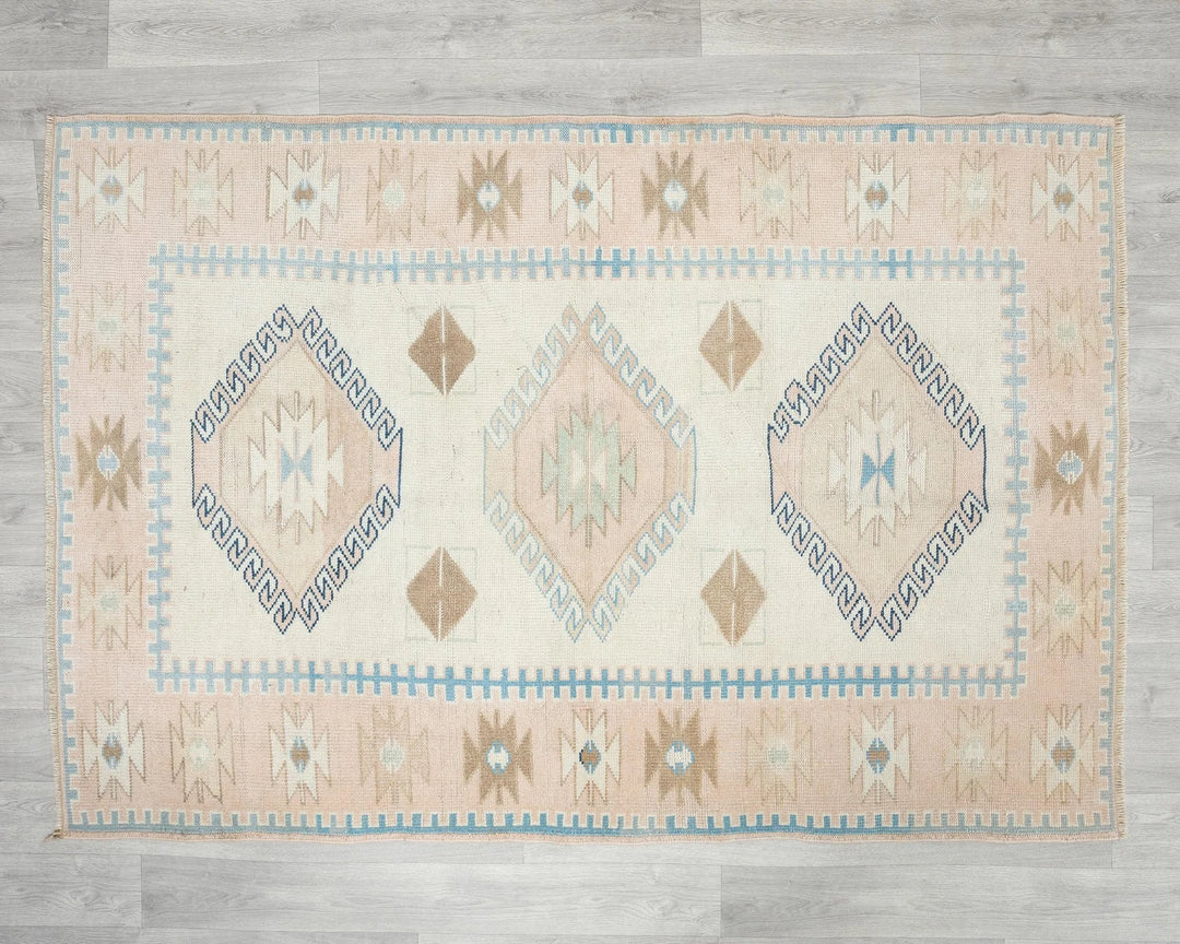 Multicolor Turkish Oushak Rug 4' x 6' 1" Hand-Knotted | No. VR91706