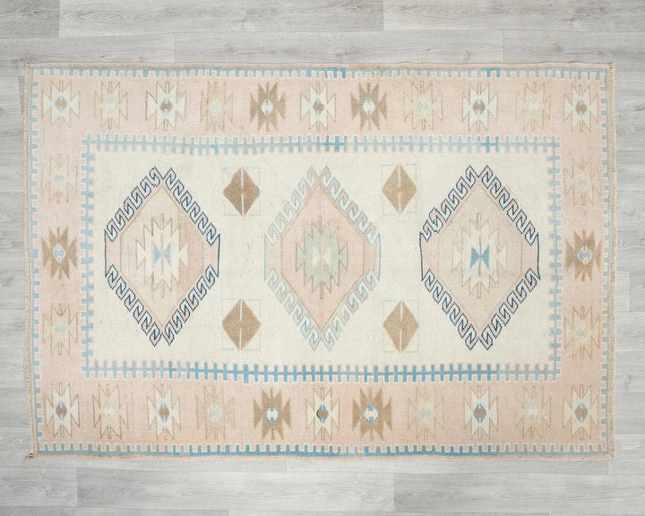 Multicolor Turkish Oushak Rug 4' x 6' 1" Hand-Knotted | No. VR91706