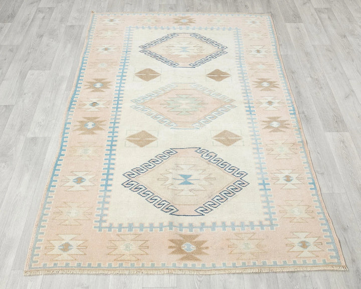 Multicolor Turkish Oushak Rug 4' x 6' 1" Hand-Knotted | No. VR91706