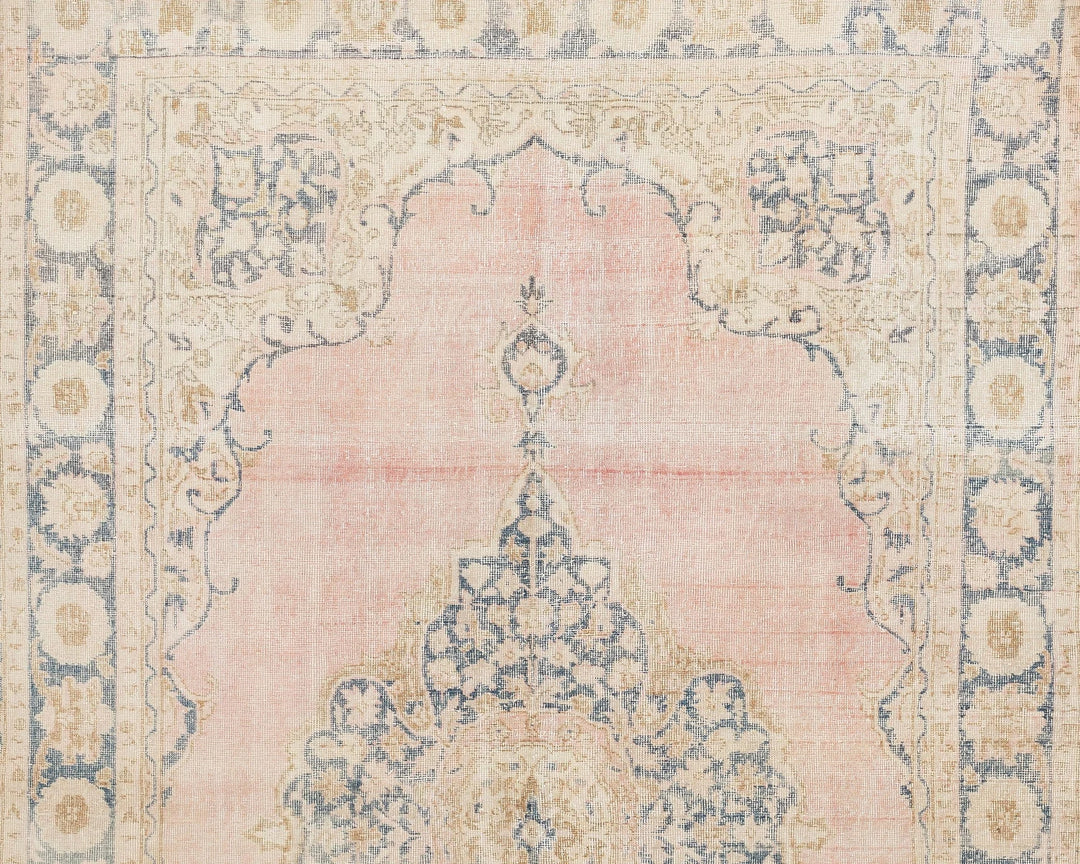 Pink Turkish Oushak Rug 6' 5" x 10' 2" Hand-Knotted | No. VR91726