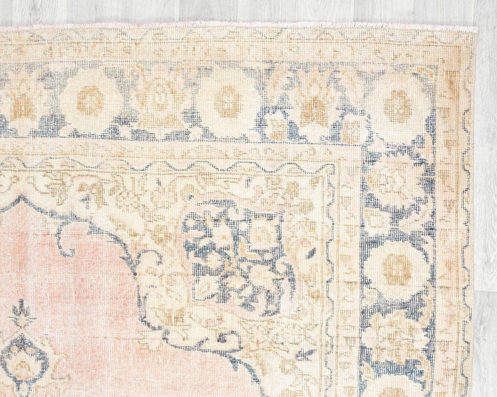 Pink Turkish Oushak Rug 6' 5" x 10' 2" Hand-Knotted | No. VR91726