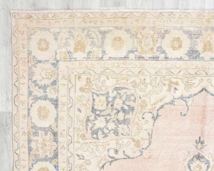 Pink Turkish Oushak Rug 6' 5" x 10' 2" Hand-Knotted | No. VR91726