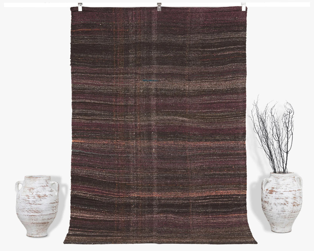 Pink Turkish Kilim Rug 7' 5" x 5' 1" Flat-Weave | No. VR91750