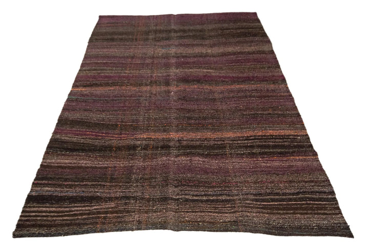 Pink Turkish Kilim Rug 7' 5" x 5' 1" Flat-Weave | No. VR91750