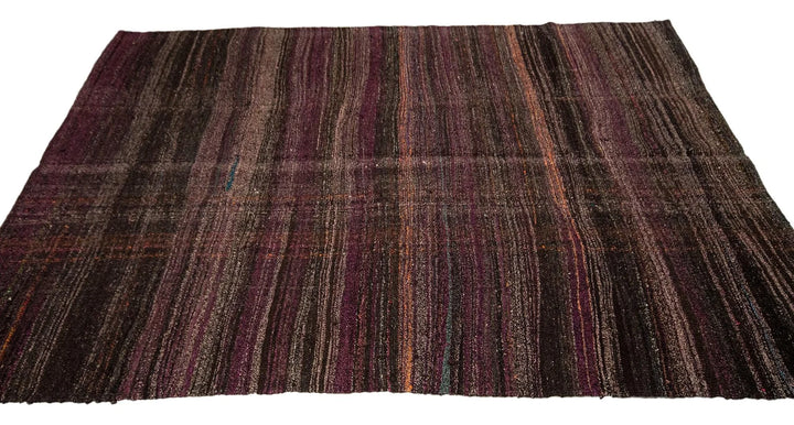 Pink Turkish Kilim Rug 7' 5" x 5' 1" Flat-Weave | No. VR91750