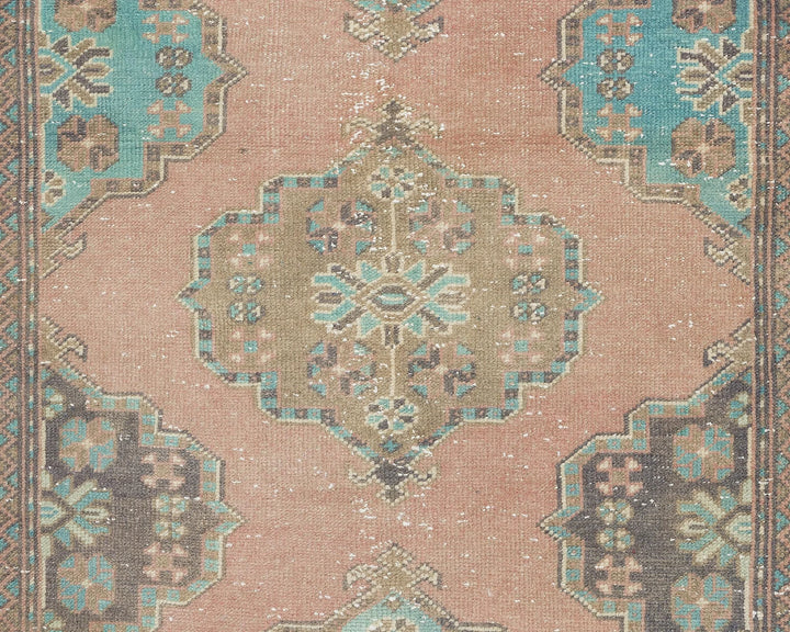 Multicolor Turkish Oushak Rug 3' 2" x 11' 1" Hand-Knotted | No. VR91818