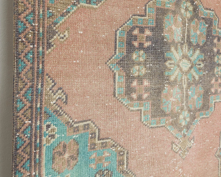 Multicolor Turkish Oushak Rug 3' 2" x 11' 1" Hand-Knotted | No. VR91818