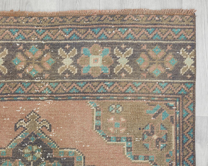 Multicolor Turkish Oushak Rug 3' 2" x 11' 1" Hand-Knotted | No. VR91818
