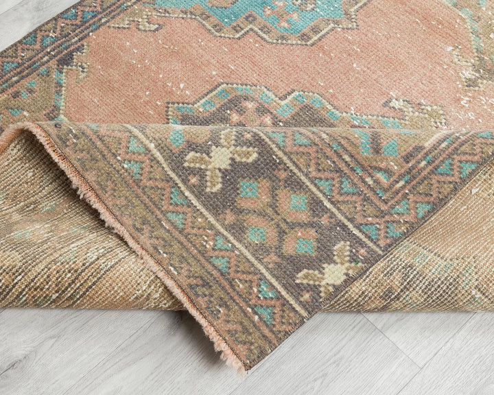 Multicolor Turkish Oushak Rug 3' 2" x 11' 1" Hand-Knotted | No. VR91818