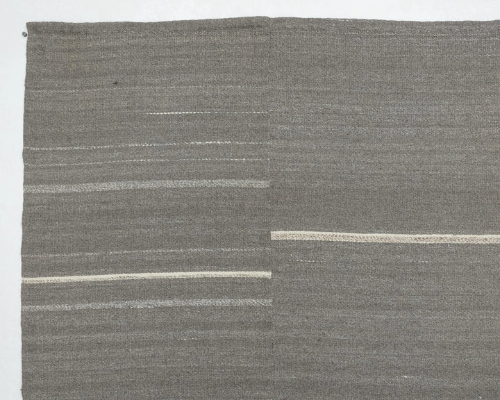 Gray Turkish Kilim Rug 9'5" x 13'2" Flat-Weave | No. VR91887