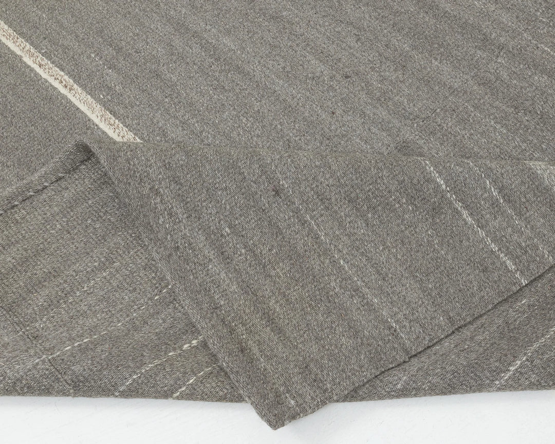 Gray Turkish Kilim Rug 9'5" x 13'2" Flat-Weave | No. VR91887