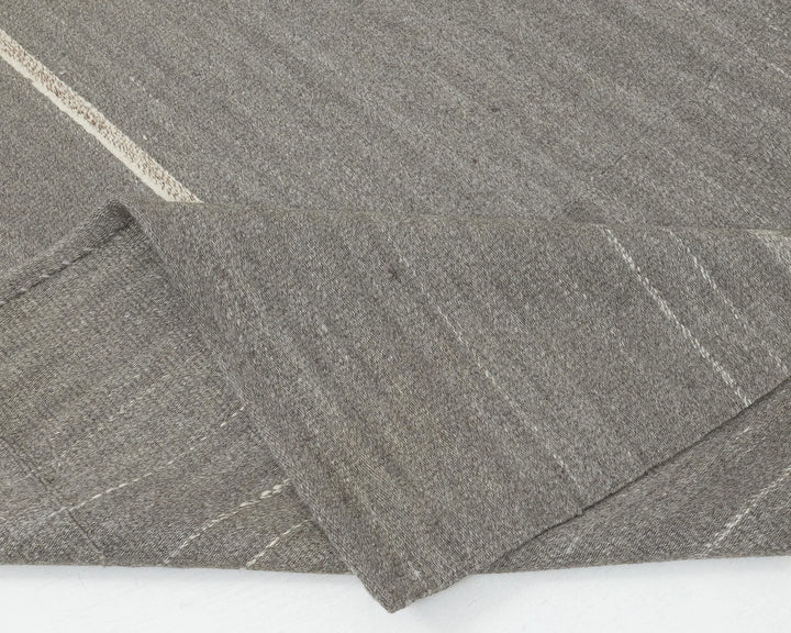 Gray Turkish Kilim Rug 9'5" x 13'2" Flat-Weave | No. VR91887