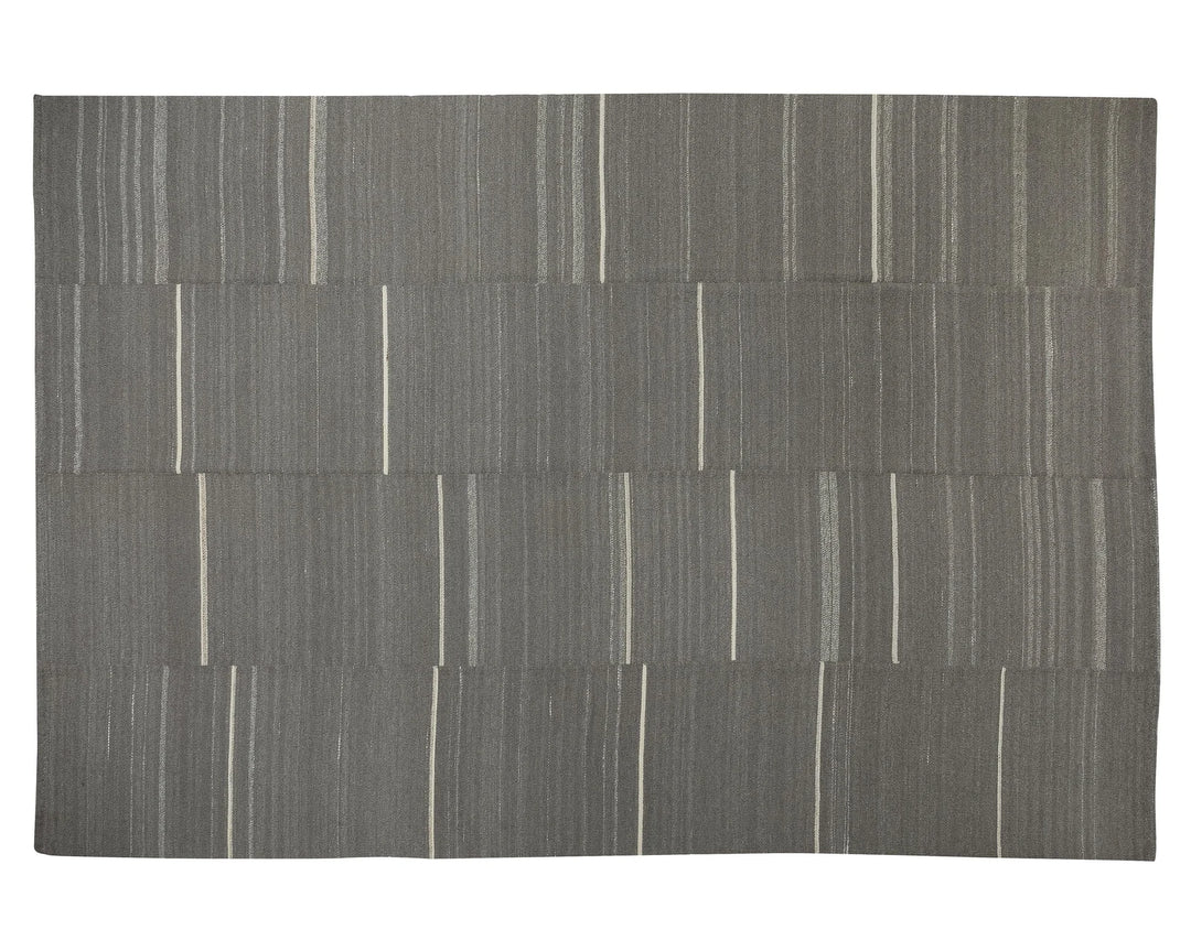 Gray Turkish Kilim Rug 9'5" x 13'2" Flat-Weave | No. VR91887