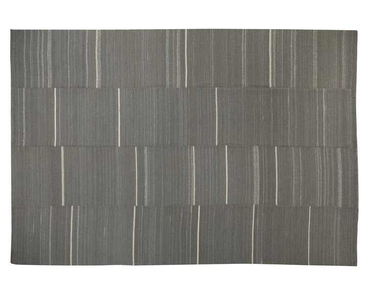 Gray Turkish Kilim Rug 9'5" x 13'2" Flat-Weave | No. VR91887