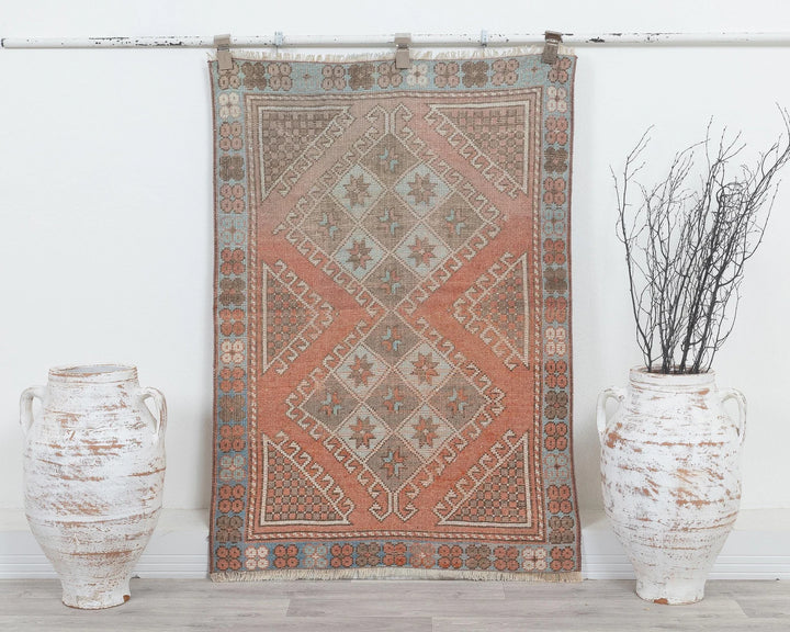 Multicolor Turkish Oushak Rug 2'11" x 3'11" Hand-Knotted | No. VR91891
