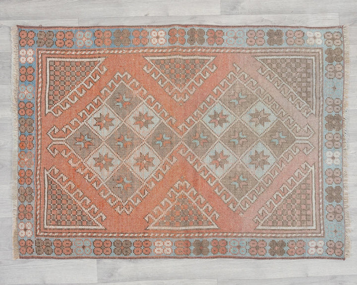 Multicolor Turkish Oushak Rug 2'11" x 3'11" Hand-Knotted | No. VR91891