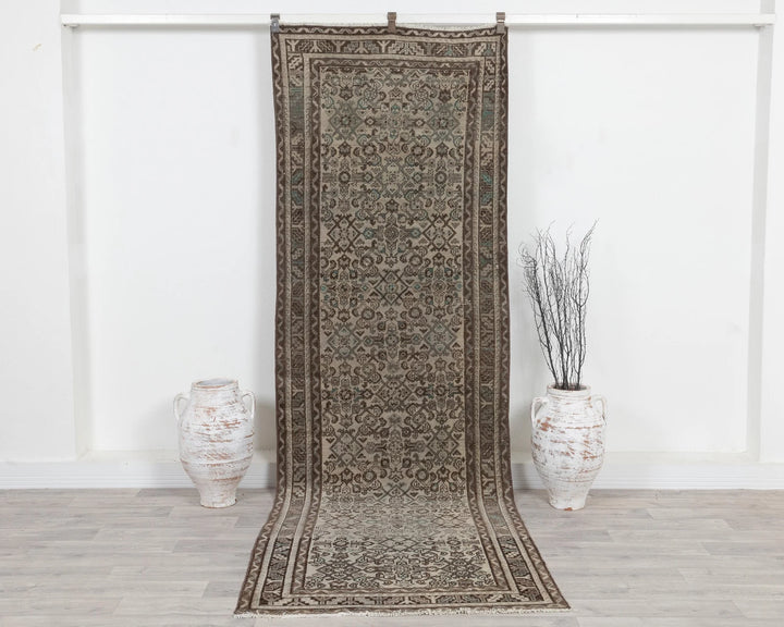 Multicolor Turkish Oushak Rug 3'7" x 10'2" Hand-Knotted | No. VR92013