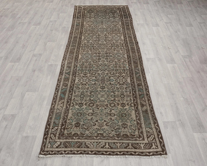 Multicolor Turkish Oushak Rug 3'7" x 10'2" Hand-Knotted | No. VR92013