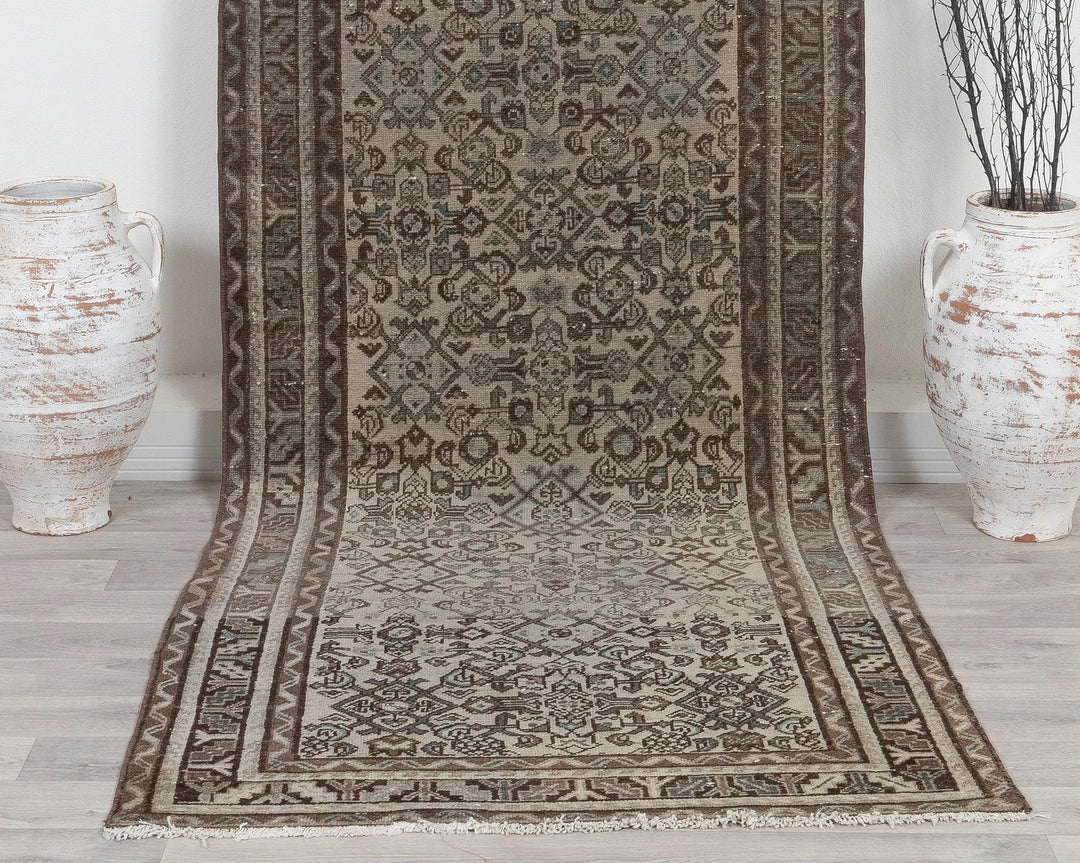 Multicolor Turkish Oushak Rug 3'7" x 10'2" Hand-Knotted | No. VR92013