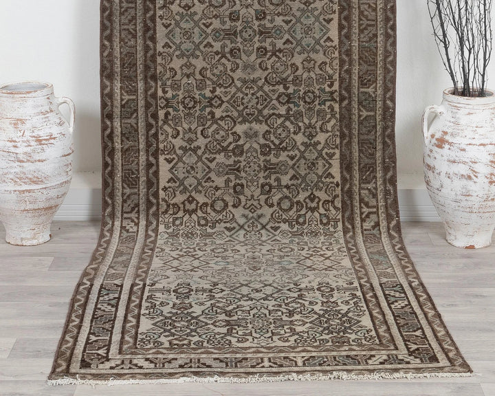 Multicolor Turkish Oushak Rug 3'7" x 10'2" Hand-Knotted | No. VR92013