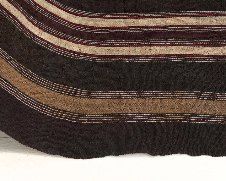 Brown Turkish Kilim Rug 6'10" x 11'2" Flat-Weave | No. VR92177