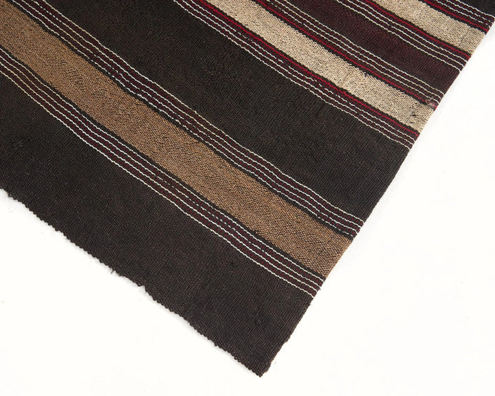 Brown Turkish Kilim Rug 6'10" x 11'2" Flat-Weave | No. VR92177