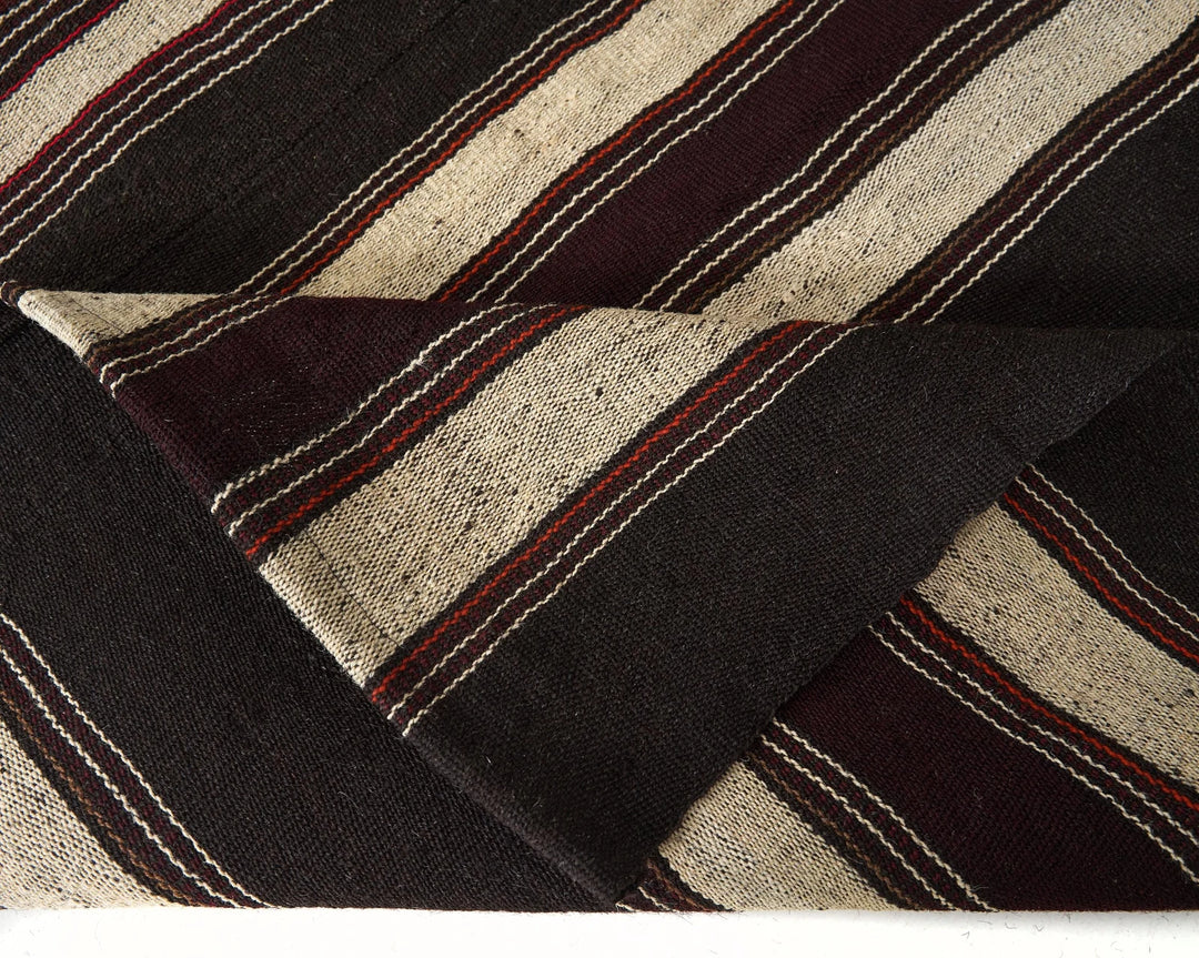 Brown Turkish Kilim Rug 6'10" x 11'2" Flat-Weave | No. VR92177